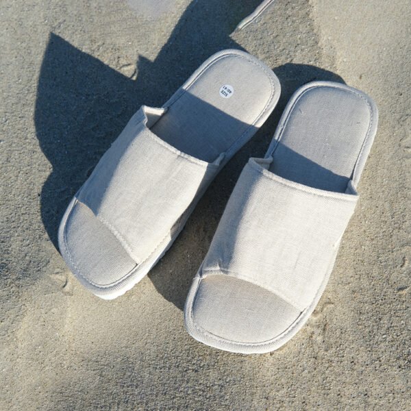 Natural Dyed Linen Slippers, Minimalist Design, Soft And Comfortable Slippers, Durable Over Time, Indoor Wear For The Whole Family - Image 4