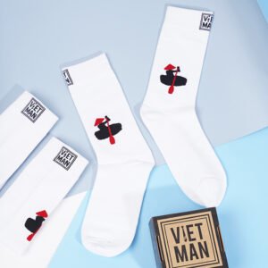 Basket Boat, Crew Cut Socks, Thick High-Cuffed Socks, Men's White Socks, Women's White Patterned Socks, Less Elastic Socks, Gift For Friends
