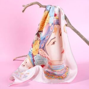 YOUTH 55cm Square Silk Scarf, Vibrant Elegance, Gift for the Stylish Youth, Girlfriend's Playful Accessory