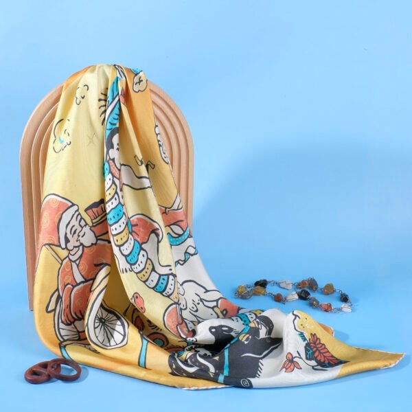 X’MAS 90cm Square Silk Scarf, Seasonal Shawl, Luxurious Silk Blend, Gift for Her, Girlfriend's Holiday Elegance, Stylish Festive Statement [CLONE] - Image 5