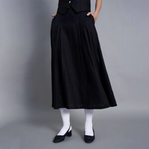 Nell Skirt, High Quality Black Linen Skirt, High Quality Linen Fabric, Non-Shrinkable Linen, Black Skirt, Women's Fashion, Elegant Style