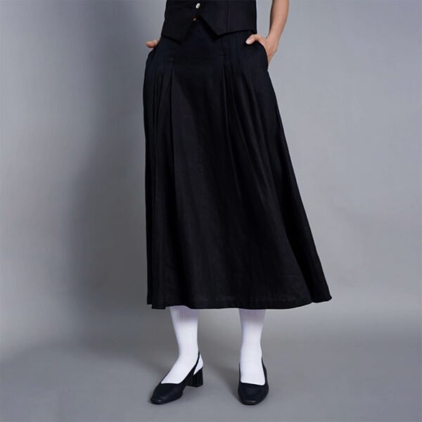 Nell Skirt, High Quality Black Linen Skirt, High Quality Linen Fabric, Non-Shrinkable Linen, Black Skirt, Women's Fashion, Elegant Style