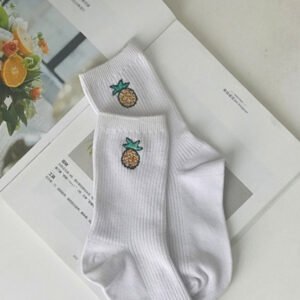 Embroidered Turtle Neck Socks, Cute Small Embroidered Socks, Vintage-Style Embroidered Socks, Breathable Cotton Socks, Gifts For Friends