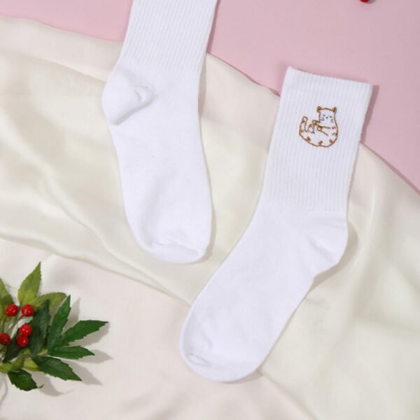 Embroidered Turtle Neck Socks, Cute Small Embroidered Socks, Vintage-Style Embroidered Socks, Breathable Cotton Socks, Gifts For Friends - Image 7