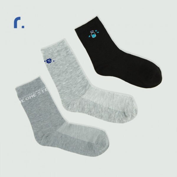 Tai Xinh Crew Socks, Box Of 3 Pairs, High-Cut Socks, Thick Mid-Calf Socks, Socks Made From Recycled Plastic, Mid-Calf Recycled Socks - Image 3