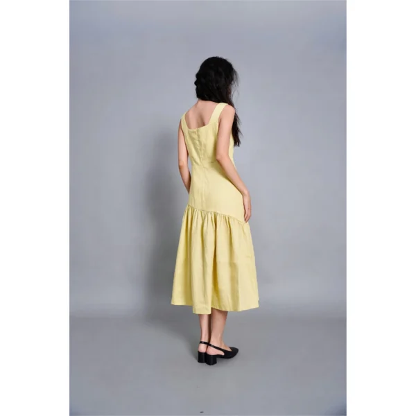 Kair Dress, Red Bean Linen Dress. Two-strap Dress, High Quality Linen, High Quality Linen Fabric, Fashionable Vest, Women's Fashion, Elegant Style - Image 3