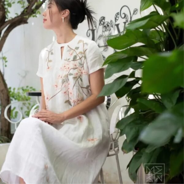 "Shi" Dress, Shine In Every Frame, Premium Mulberry Silk Dress, Gentle Floral Dress, Birthday Gift For Her, Unique Gift For Girlfriend, Handmade Gft - Image 4