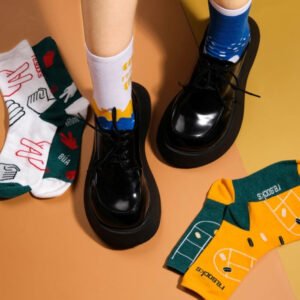 Recycled Socks Collection - The Country, Breathable Socks, Recycled Material Socks, Thick High-Cut Socks, Patterned High Sock