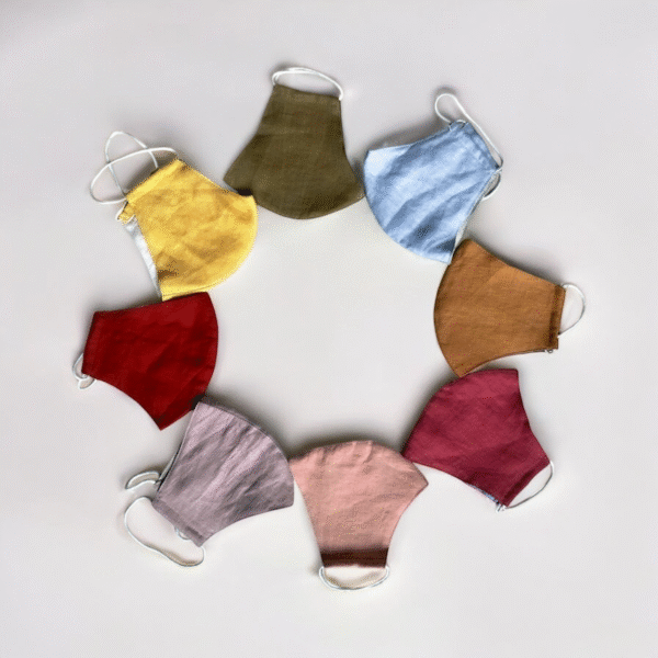 Set Of 7 Linen Face Masks, Colorful Accessories Collection, Random Color Face Masks, Double-Layered Face Mask, Eco-Friendly Accessories, Souvenirs - Image 3