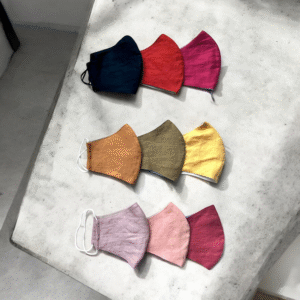Set Of 7 Linen Face Masks, Colorful Accessories Collection, Random Color Face Masks, Double-Layered Face Mask, Eco-Friendly Accessories, Souvenirs